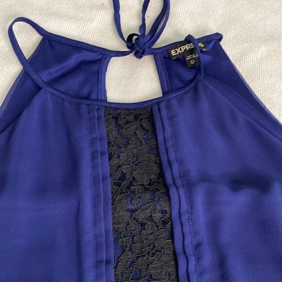 Express XS Royal Blue With Black lace Down The Front Middle. See Video - Picture 7 of 11